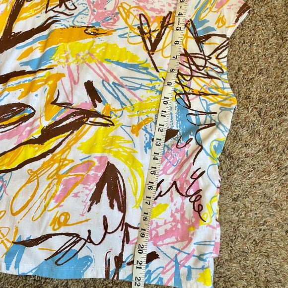 Zara Multicolor Graffiti Graphic Art Cotton Boxy Tee. Women’s Large - Picture 9 of 9
